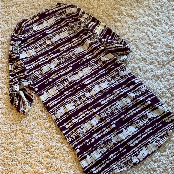 Target Mossimo Silky Purple Pattern 3/4 Sleeve Short Dress Size Small - Picture 10 of 10